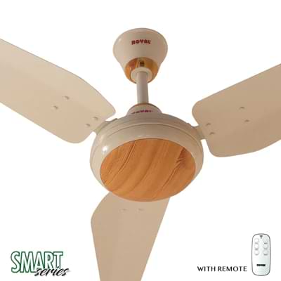 Royal Smart Crescent ACDC Ceiling Fan- white pine