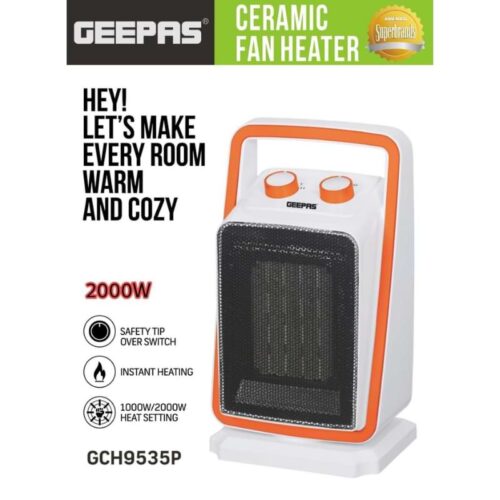 Geepas Ceramic Fan Heater GCH9535P 1000W/2000W - Image 2