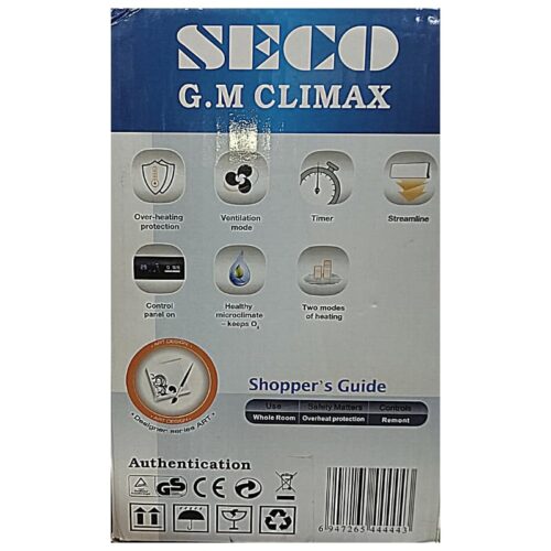SECO Ceramic Wall Mount Heater 1000W/2000W SG-960WH - Image 3