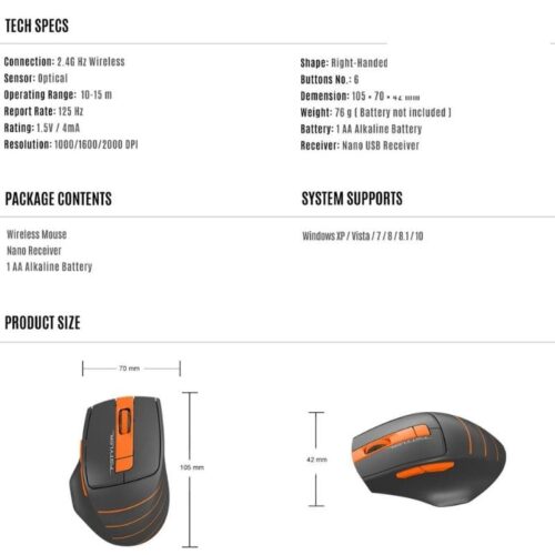 A4TECH FSTYLER-2.4G Wireless Mouse FG30S