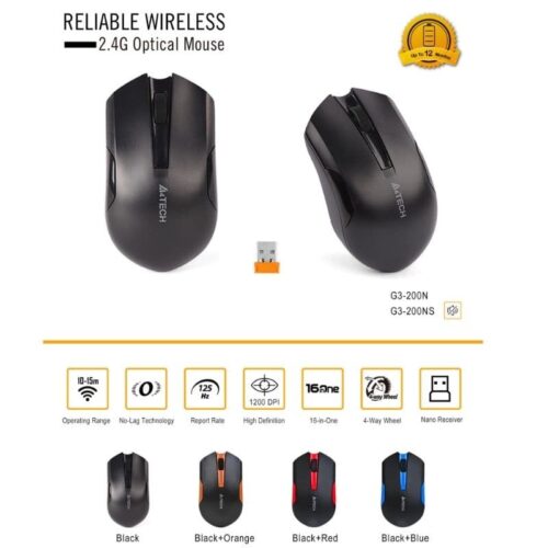 A4Tech 2.4G Wireless Mouse G3-200N(S)