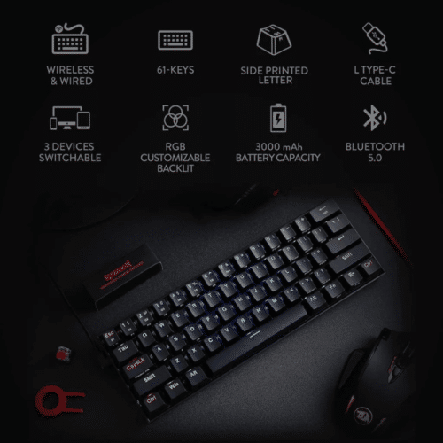 Redragon K530 RGB Draconic Mechanical Gaming Keyboard (wireless/wired) - Image 5