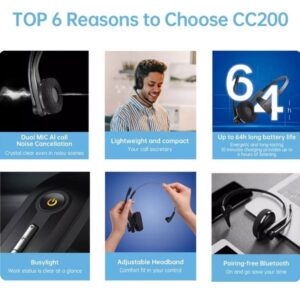 Edifier Bluetooth Headset with Noise Cancelling Microphone-CC200