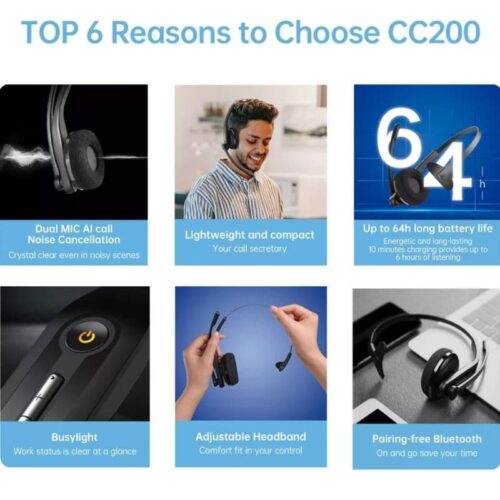 Edifier Bluetooth Headset with Noise Cancelling Microphone-CC200