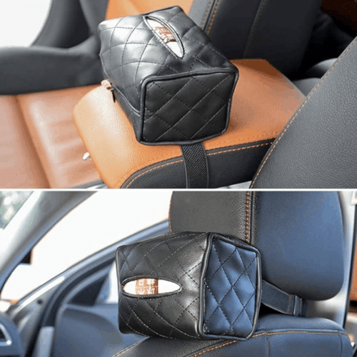 1 Pcs Black Tissue Boxes With Disposable Napkins Car Decoration Auto Storage - Image 7