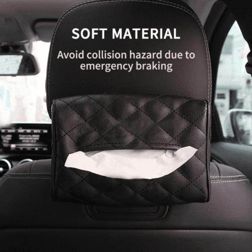 1 Pcs Black Tissue Boxes With Disposable Napkins Car Decoration Auto Storage - Image 8