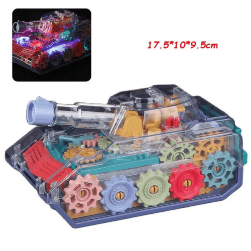 Transparent Gear Tank with Music, Light & 360 Rotaion