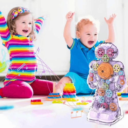 Transparent Gear Robot with Music, Light & 360 Rotaion - Image 2