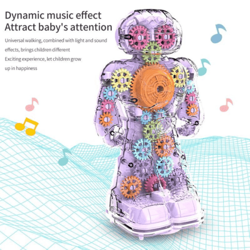 Transparent Gear Robot with Music, Light & 360 Rotaion - Image 3