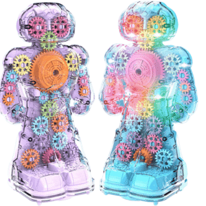 Transparent Gear Robot with Music, Light & 360 Rotaion