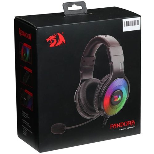 Redragon H350 Cuffie Gaming Cablate – RGB Dinamico, Driver 50mm, Microfono Staccabile, Per PC/PS4/Switch