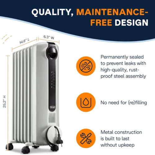 DeLonghi Radia S TRRS0715E Digital Oil filled Radiator Heater_8